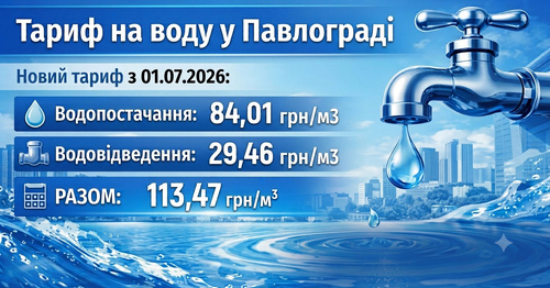 Тариф на воду Павлоград