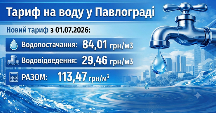Тариф на воду Павлоград